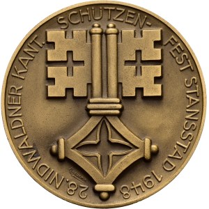 Schweiz - Nidwalden - Bronzemedaille 1948 - Stansstad, 28. Nidwaldner Kantonal-Schützenfest - Switzerland, Swiss Shooting Medal