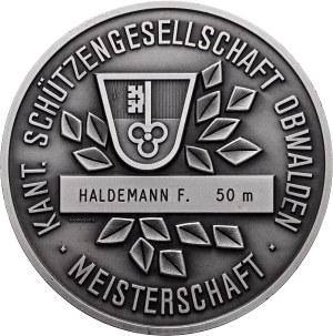 Switzerland - Obwalden - silver-plated bronze medal n.d. - Cantonal Shooting Society, Championship - Switzerland, Swiss Shooting Medal