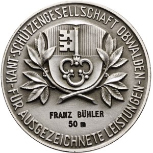 Schweiz - Obwalden - Silbermedaille o. J. - Kantonale Schützengeschellschaft, für ausgezeichnete Leistungen - Switzerland, Swiss Shooting Medal