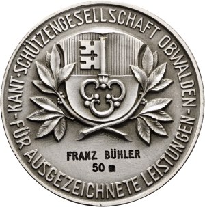 Switzerland - Obwalden - Silver medal n.d. - Cantonal Shooting Association, for outstanding achievements - Switzerland, Swiss Shooting Medal