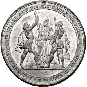 Schweiz - Schaffhausen - Weissmetallmedaille 1865 - Schaffhausen, Eidgenössisches Schützenfest - Switzerland, Swiss Shooting Medal