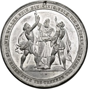 Switzerland - Schaffhausen - White metal medal 1865 - Schaffhausen, Eidgenössisches Schützenfest - Switzerland, Swiss Shooting Medal