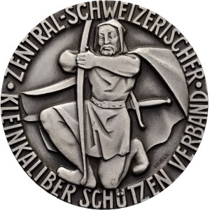 Schweiz - Schwyz - versilberte Bronzemedaille 1959 - Schwyz, Zentral-Schweizerischer Kleinkaliberschützenverband, Meisterschaft - Switzerland, Swiss Shooting Medal