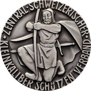 Switzerland - Schwyz - silver-plated bronze medal 1959 - Schwyz, Zentral-Schweizerischer Kleinkaliberschützenverband, Meisterschaft - Switzerland, Swiss Shooting Medal