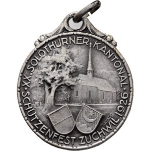 Schweiz - Solothurn - Silbermedaille 1926 - Zuchwil, XX. Solothurner Kantonalschützenfest