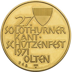 Schweiz - Solothurn - Goldmedaille 1971 - Olten, 27. Solothurner Kantonal-Schützenfest