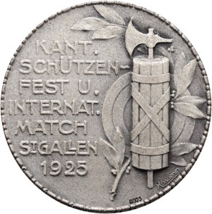 Switzerland - St. Gallen - Silver medal 1925 - St. Gallen, Kantonschützenfest and international match - Switzerland, Swiss Shooting Medal