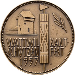 Switzerland - St. Gallen - Bronze medal 1957 - Wattwil, Kantonalschützenfest - Switzerland, Swiss Shooting Medal