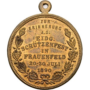 Schweiz - Thurgau - Bronzemedaille 1890 - Frauenfeld, Eidgenössisches Schützenfest - Switzerland, Swiss Shooting Medal