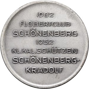 Switzerland - Thurgau - silver-plated bronze medal 1952 - Schönenberg, Flobertclub Kleinkaliberschützen 1902-1952 - Switzerland, Swiss Shooting Medal