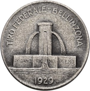 Schweiz - Tessin / Ticino - Silbermedaille 1929 - Bellinzona, Eidgenössisches Schützenfest / Tiro federale - Switzerland, Swiss Shooting Medal