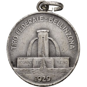 Schweiz - Tessin / Ticino - Silbermedaille 1929 - Bellinzona, Eidgenössisches Schützenfest / Tiro federale - Switzerland, Swiss Shooting Medal