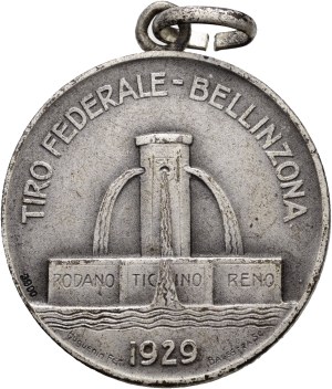 Schweiz - Tessin / Ticino - Silbermedaille 1929 - Bellinzona, Eidgenössisches Schützenfest / Tiro federale - Switzerland, Swiss Shooting Medal