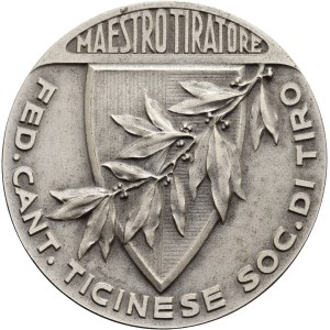 Schweiz - Tessin / Ticino - Silbermedaille o. J. - Federazione cantonale ticinese, Maestro tiratore - Switzerland, Swiss Shooting Medal