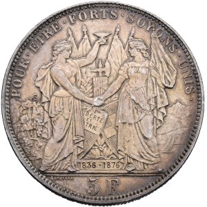 Schweiz - Waadt / Vaud - 5 Franken 1876, Schützentaler - Lausanne, Eidgenössisches Schützenfest / Tir fédéral - Switzerland, 5 Francs Swiss Shooting Thaler