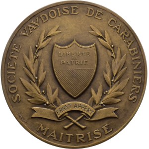 Schweiz - Waadt / Vaud - Bronzemedaille o. J. - Société vaudoise de carabiniers, Maîtrise