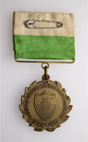 Switzerland - Vaud - Bronze medal 1920 - Société vaudoise de carabiniers 1825-1920 - Switzerland, Swiss Shooting Medal