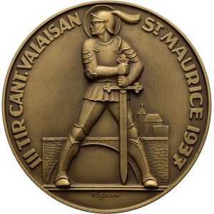 Schweiz - Wallis / Valais - Bronzemedaille 1937 - St-Maurice, III. Tir cantonal valaisan