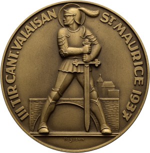 Switzerland - Wallis / Valais - Bronze medal 1937 - St-Maurice, III Tir cantonal valaisan - Switzerland, Swiss Shooting Medal