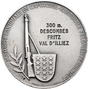 Switzerland - Wallis / Valais - Silver medal n.d. - Walliser Kantonal-Schützenverein / Société cantonale des tireurs valaisans - Switzerland, Swiss Shooting Medal
