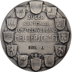 Schweiz - Zug - versilberte Bronzemedaille o. J. - Zuger Kantonalschützenverband, Meisterschaft