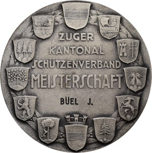 Switzerland - Zug - silver-plated bronze medal n.d. - Zug Cantonal Shooting Association, Championship - Switzerland, Swiss Shooting Medal