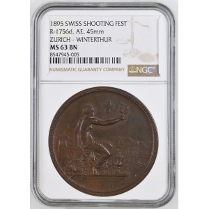 Schweiz - Zürich - Bronzemedaille 1890 - Winterthur, Eidgenössisches Schützenfest - MS 63 BN - Switzerland, Swiss Shooting Medal