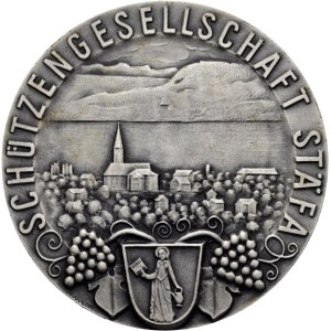 Schweiz - Zürich - versilberte Bronzemedaille o. J. - Stäfa, Schützengesellschaft, Herbstschiessen