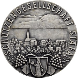 Switzerland - Zurich - silver-plated bronze medal n.d. - Stäfa, Schützengesellschaft, Herbstschiessen - Switzerland, Swiss Shooting Medal