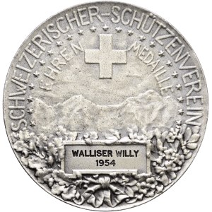 Schweiz - Silbermedaille 1954 - Schweizerischer Schützenverein, Ehrenmedaille, Wilhelm Tell - Switzerland, Swiss Shooting Medal