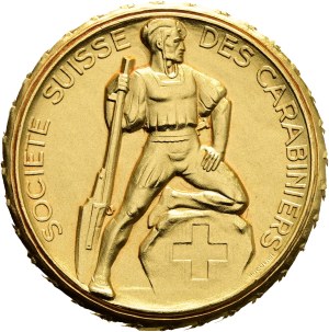 Switzerland - gilded silver medal n.d. - Société Suisse des carabiniers, Maîtrise fédérale de campagne 300 m - Switzerland, Swiss Shooting Medal