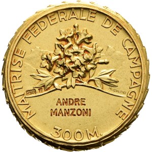 Schweiz - vergoldete Silbermedaille o. J. - Société Suisse des carabiniers, Maîtrise fédérale de campagne 300 m - Switzerland, Swiss Shooting Medal