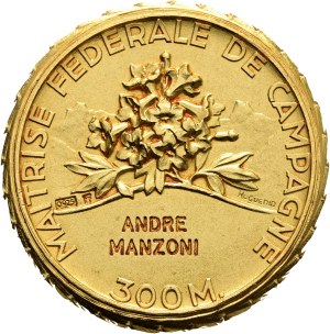 Switzerland - gilded silver medal n.d. - Société Suisse des carabiniers, Maîtrise fédérale de campagne 300 m - Switzerland, Swiss Shooting Medal