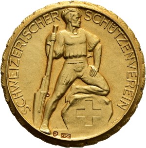 Switzerland - gilded silver medal n.d. - Swiss Shooting Club, Swiss Field Championship Pistol - Switzerland, Swiss Shooting Medal