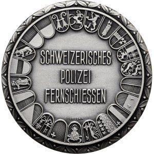 Schweiz - versilberte Bronzemedaille o. J. - Schweizerisches Polizei Fernschiessen - Switzerland, Swiss Shooting Medal