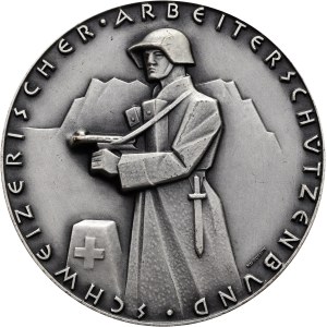 Switzerland - silver-plated bronze medal n.d. - Schweizerischer Arbeiterschützenbund - For good performance in the federal exercises - Switzerland, Swiss Shooting Medal