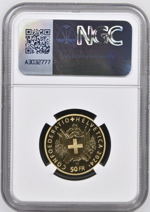 Switzerland - Gold coin 50 Francs 2024 - 200 years Swiss Shooting Sports Association, 1824-2024 SSV-FST - NGC PF 70 ULTRA CAMEO - Switzerland, 50 Francs