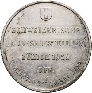 Switzerland - Silver coin 5 Francs 1939 - Zurich, Swiss National Exhibition - Switzerland, 5 Francs