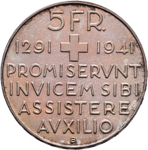 Switzerland - Silver coin 5 Francs 1941 - Federal celebration 1291-1941 - Switzerland, 5 Francs