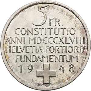 Switzerland - Silver coin 5 Francs 1948 - 100 years Federal Constitution - Switzerland, 5 Francs