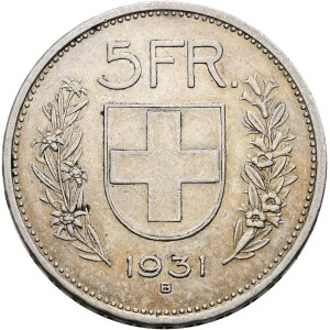 Schweiz - Silbermünze 5 Franken 1931 - Switzerland, 5 Francs