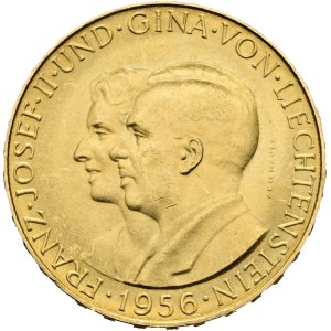 Liechtenstein - Goldmünze 25 Franken 1956 - Franz Josef II und Gina von Liechtenstein