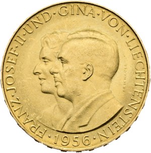 Liechtenstein - Gold coin 25 francs 1956 - Franz Josef II and Gina von Liechtenstein