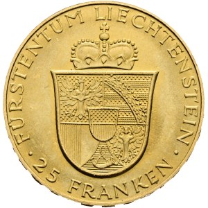 Liechtenstein - Goldmünze 25 Franken 1956 - Franz Josef II und Gina von Liechtenstein