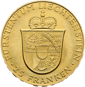 Liechtenstein - Gold coin 25 francs 1956 - Franz Josef II and Gina von Liechtenstein