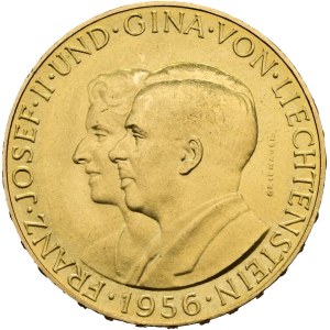Liechtenstein - Goldmünze 50 Franken 1956 - Franz Josef II und Gina von Liechtenstein