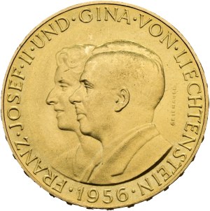 Liechtenstein - Gold coin 50 francs 1956 - Franz Josef II and Gina von Liechtenstein