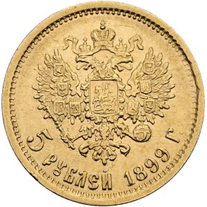 Russland / Russisches Kaiserreich - Goldmünze 5 Rubel 1899 ЭБ - St. Petersburg, Zar Nikolaus II (1894-1917) - Russia, 5 Roubles