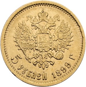 Russia / Russian Empire - Gold coin 5 roubles 1899 ЭБ - St. Petersburg, Tsar Nicholas II (1894-1917) - Russia, 5 roubles