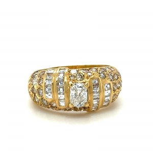 18K YELLOW GOLD RING - 7.76 GR WITH DIAMONDS - DH-R645